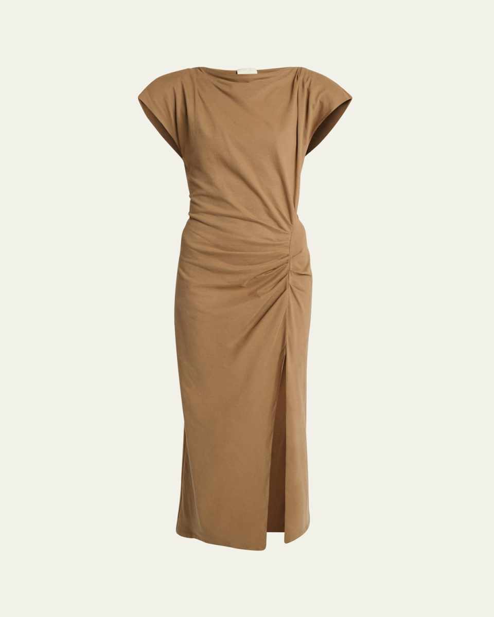Nadela Ruched Cotton Jersey Dress